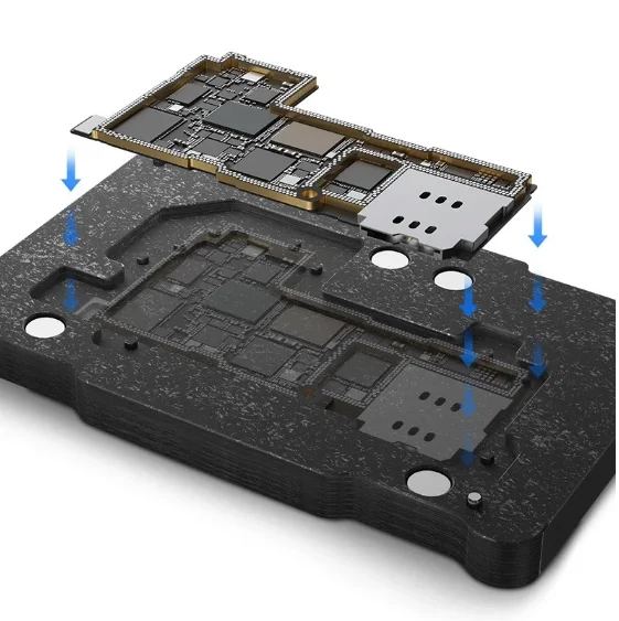 QianLi 4 IN 1 Middle Layer Reballing Platform Stencil Tin Planting Table For iPhone 13 series Double-Side Motherboard Fixture