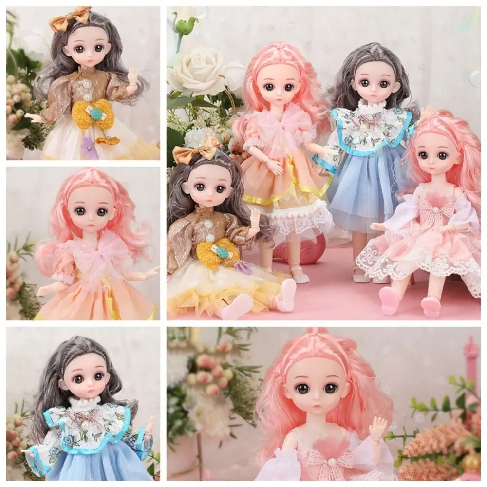 

30cm BJD Doll and Clothes Multiple Removable Joints 1/6 3D Eyes Doll Girl Dress Up Birthday Gift Toy