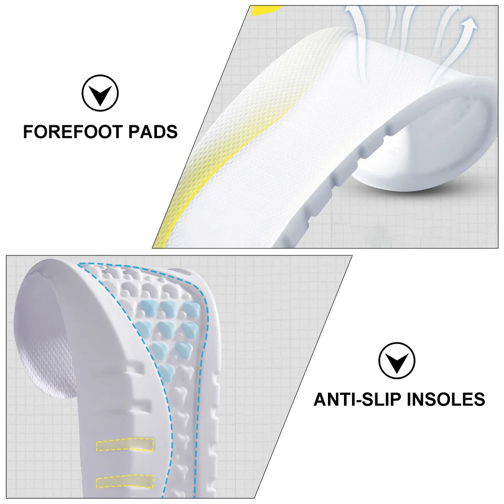 

1Pair High Elastic Shoe Insoles Damping Breathable Forefoot Pads for Basketball Running Dancing Long Standing Relief Anti-Skid