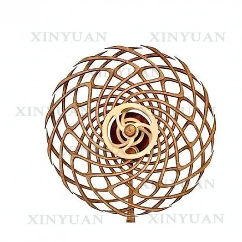 Wall Decoration Windmill, 3D Rotating Kinetic Energy Sculpture With Geometric Pattern For Home Ornament