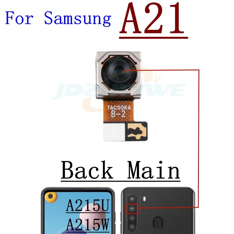 Rear Camera For Samsung Galaxy A21 A215 A21s A217 Back Big Main Front Facing Camera Module Flex Cable Spare Parts