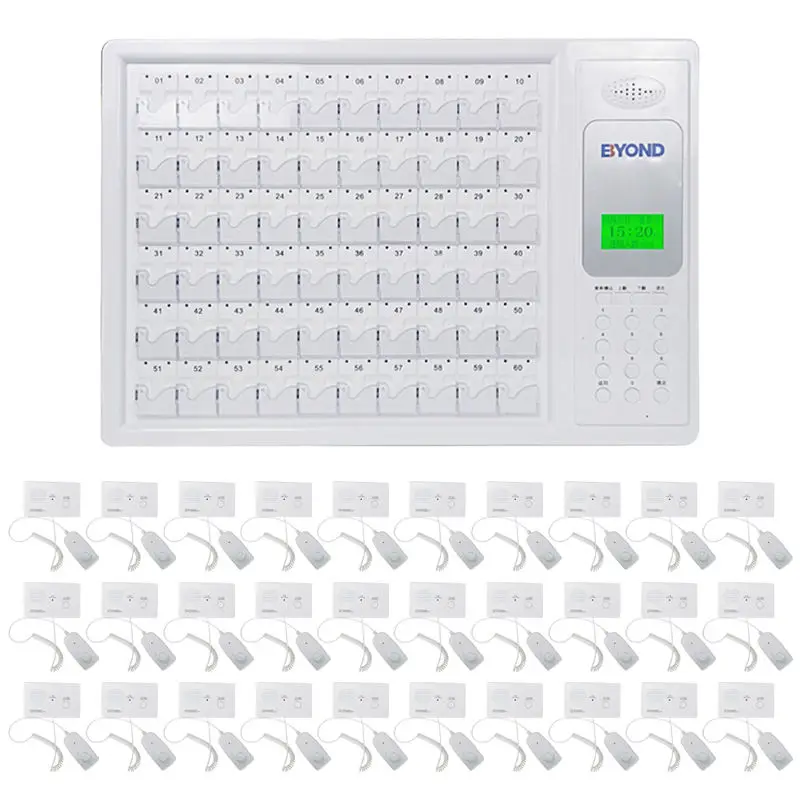 Wired pager system for patient bed head with pull cord