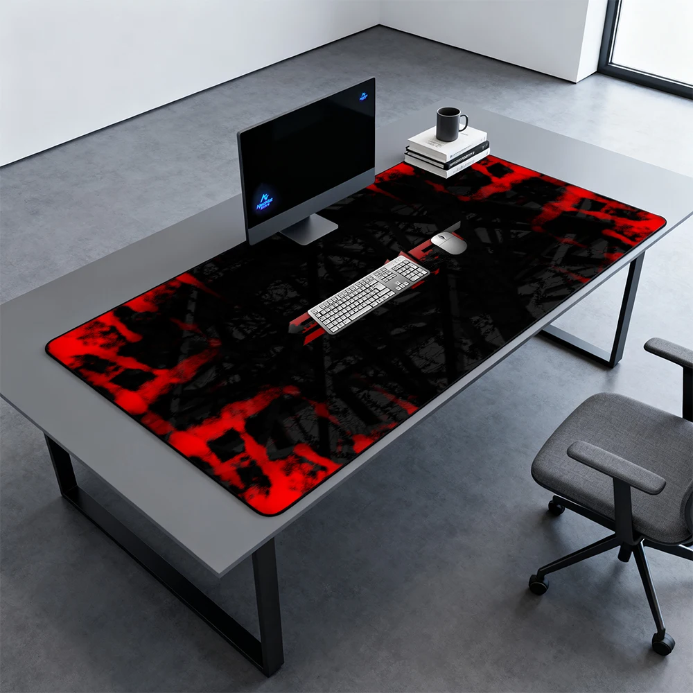 Deskmat 180cm Black and Red Mouse Pad Gamer Table Mat Poker Mats 160x80 Mousepad 1600x600mm Custom Size Large Gaming Mousepad Pc