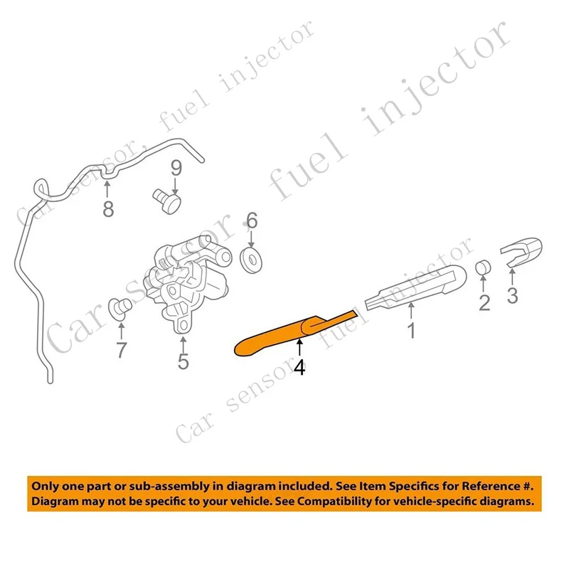 Q+ Rear Wiper Blade Wiper Rod 95391371 Black New Plastic Plug-and-play 1pc