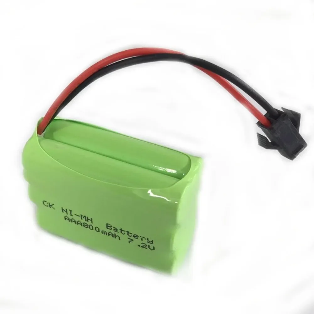 New Durable Double-deck 7.2V 800mAh Ni-MH 6x AAA Size RC Rechargeable Battery Pack for Robot Car Toys with Small Clip Plug