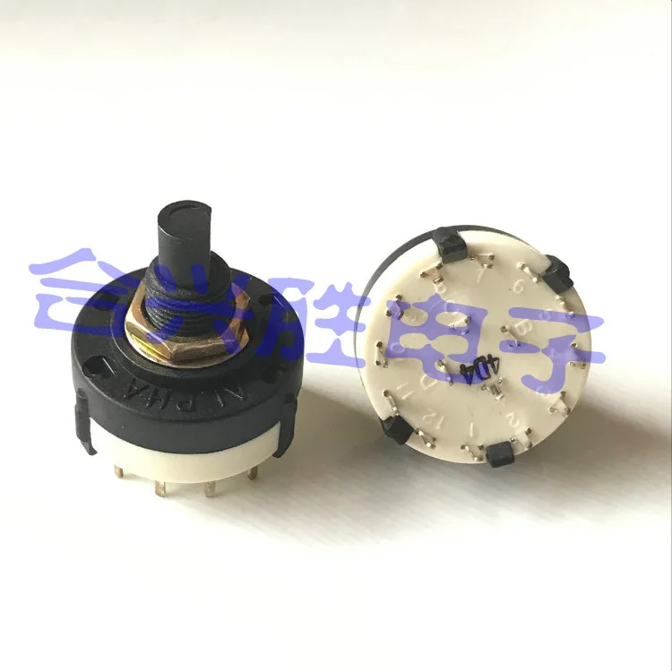 1 Piece SR2612F Rotary Toggle Switch Radio Band Switch 4 Knife 3 Gears Shaft Length 15MM