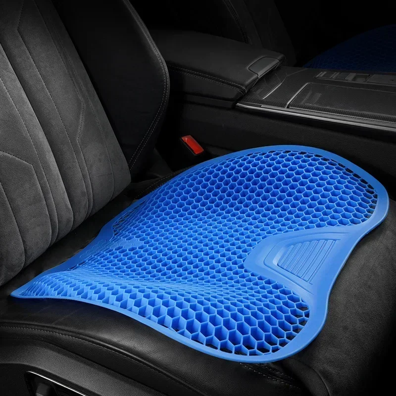 For Car Office Chair Honeycomb Design Gel Seat Cushion Breathable Soft Easy to Clean Elastic Support Car Seat Cushion