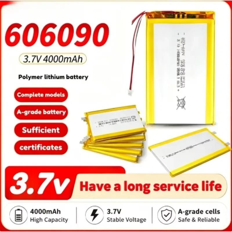 [New] 3-15pcs 606090 3.7V 4000mAh LiPo Battery for GPS MP4 Camera Power Bank Tablet Electric Toys Lithium Polymer