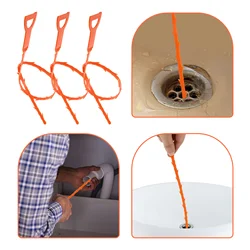 3 Pcs Drainage Unblocking Tools Sink Cleaner Snake Clog Remover Floor Toilet Sewer Hair Catcher Abs Sticks for