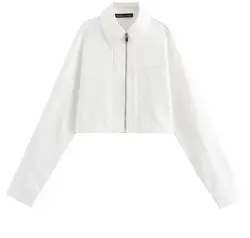KONDALA 2025 Autumn Casual Solid Women Jackets Short Regular Pocket Streetwear Coats Zipper White Fashion Women Vintage Outwear
