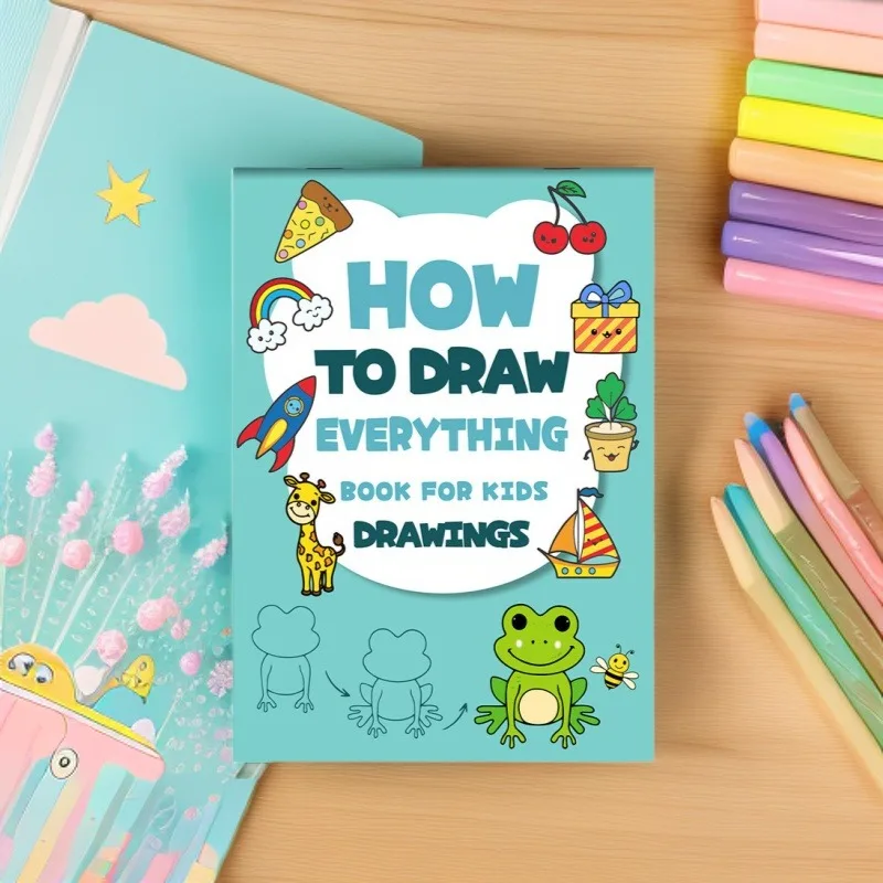 Kids Drawing Book 32 Pages Sketch Practice Workbook How To Draw Everything Step-by-step Cartoon Drawing Guide Activity Book