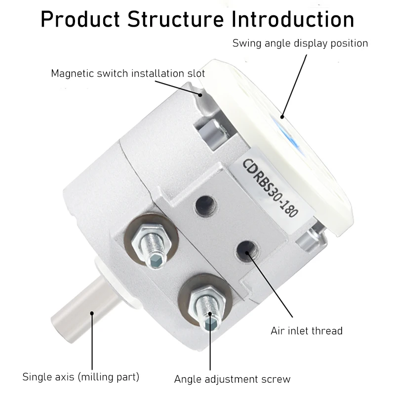 Imagem -05 - Cilindro Pneumático Giratório do Balanço Cdrs1015203040-90 180 Graus