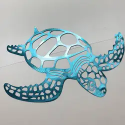 HELLOYOUNG Metal Sea Turtle Ornament Beach Theme Decor Wall Hanging Art Decorations Wall Mounted Decoration Indoor Livingroom D