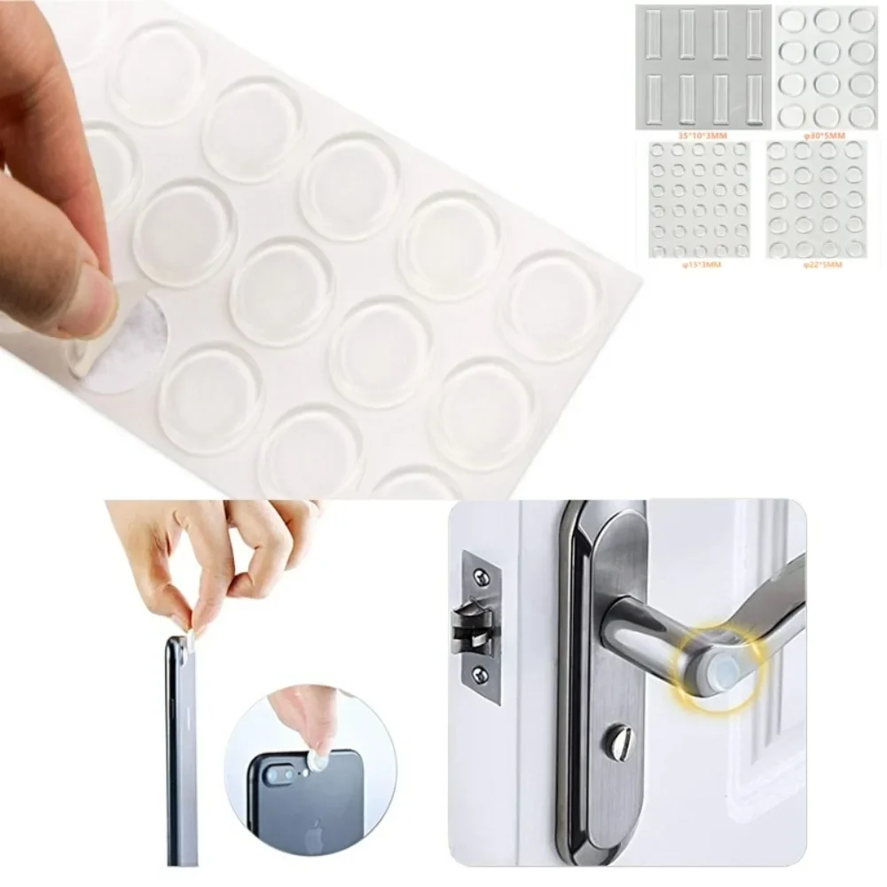 Transparent Silicone Anti-collision Strip Self Adhesive Door Stopper Cabinet Bumpers Wall Protector Furniture Buffer Pads