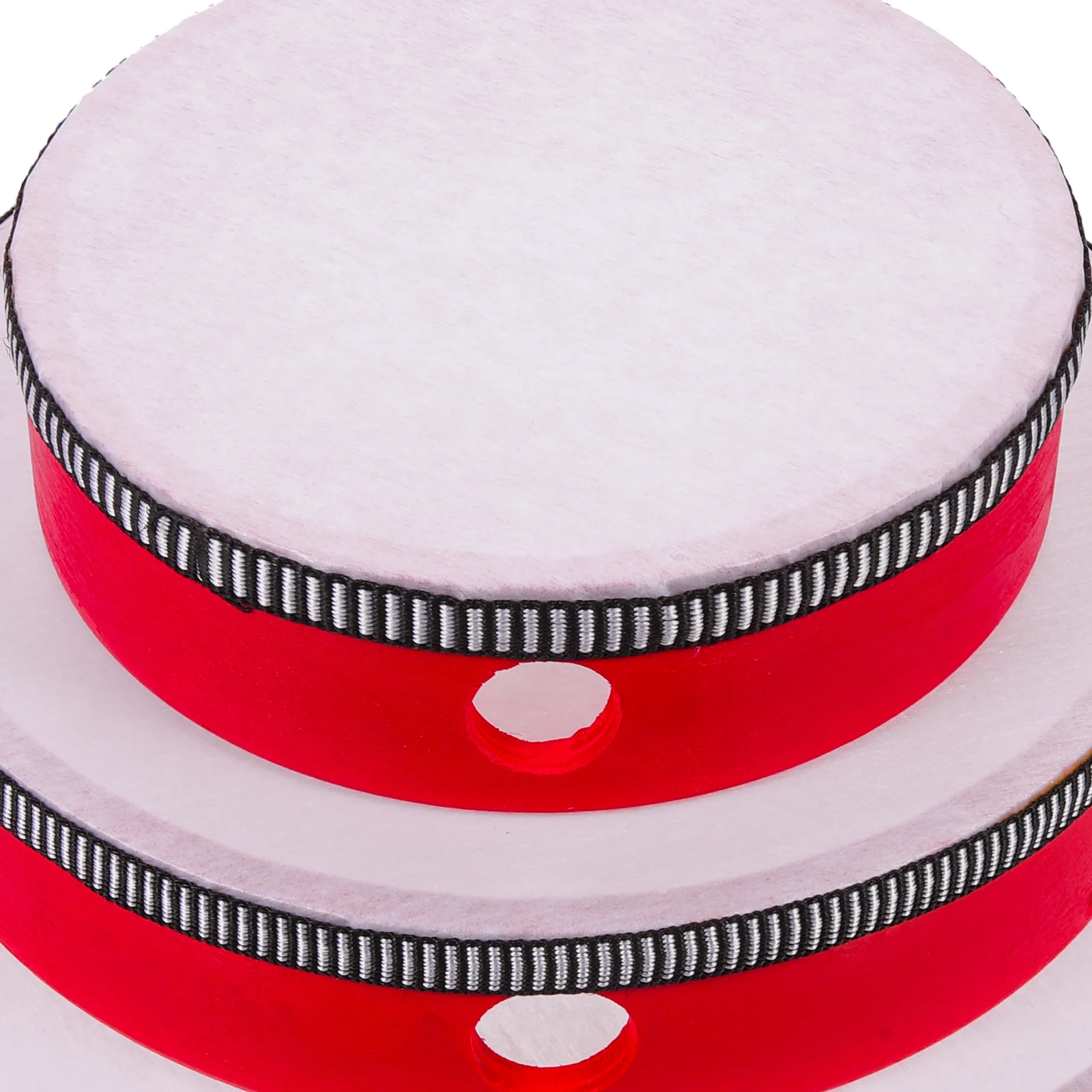 

3pcs Hand Drum Set Wood Tambourine For Church Music Instruments Adults Percussion Handbell Instrument Kids Hand Eye Coordination