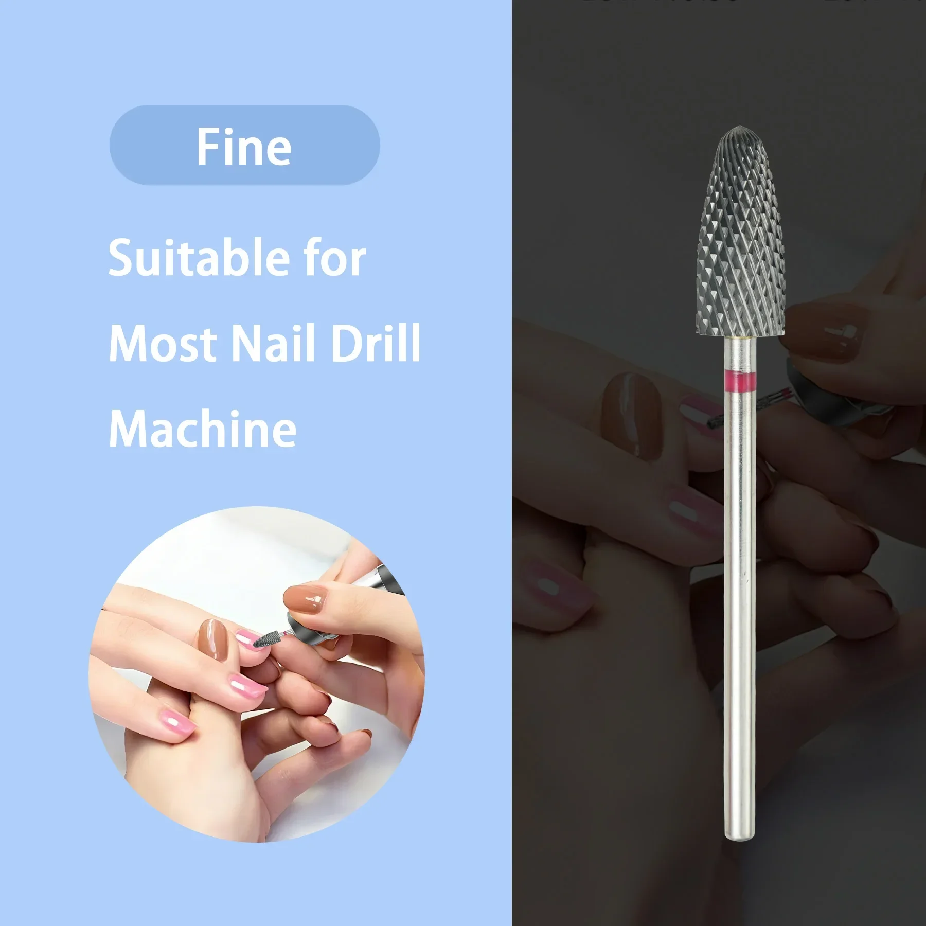 1 pçs carboneto prego broca 3/32 Polegada ferramentas profissionais da arte do prego manicure pedicure shapen remover ferramentas uso do salão de beleza em casa