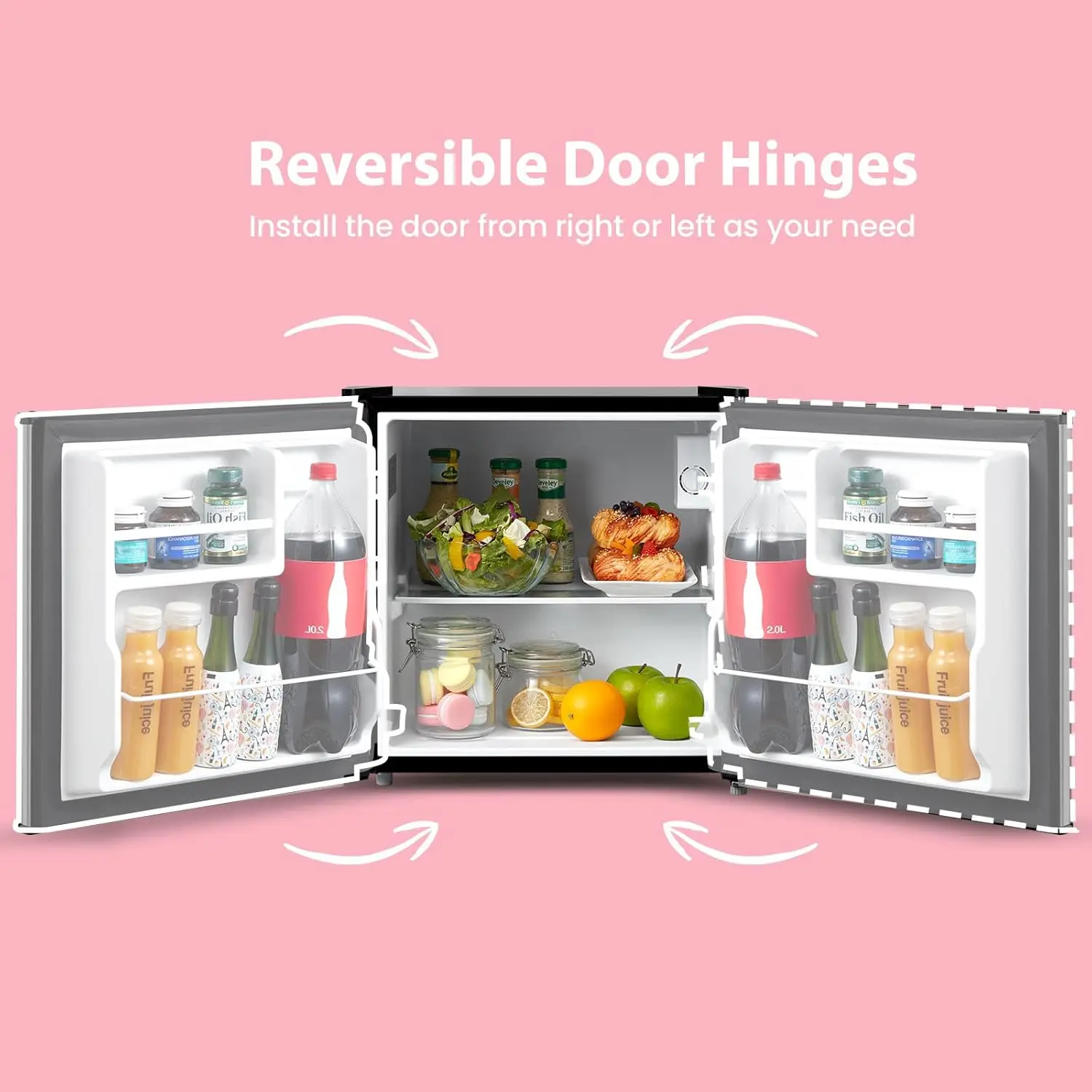 1.7 Cubic Feet All Refrigerator Flawless Appearance/Energy Saving/Adjustale Legs/Adjustable Thermostats for home/dorm/garage