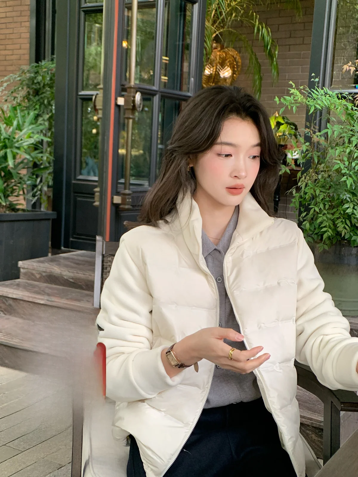 

Fol Else Hungarian White Du down Vest Padded Vest Thiened Warmth ort Sle Zipper Closure Pure Color for Women