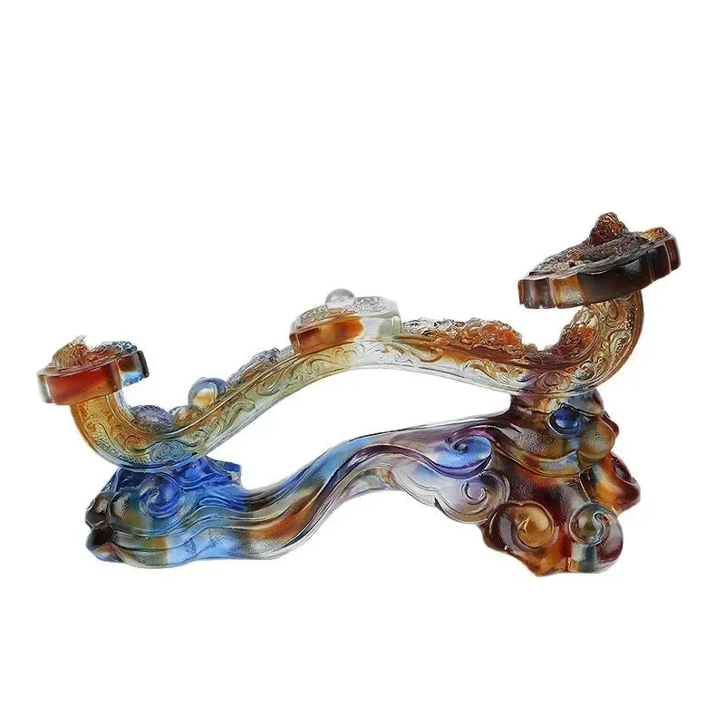 Glazed dragon and phoenix Ruyi ornament auspicious Ruyi handicraft anniversary commemorative gift