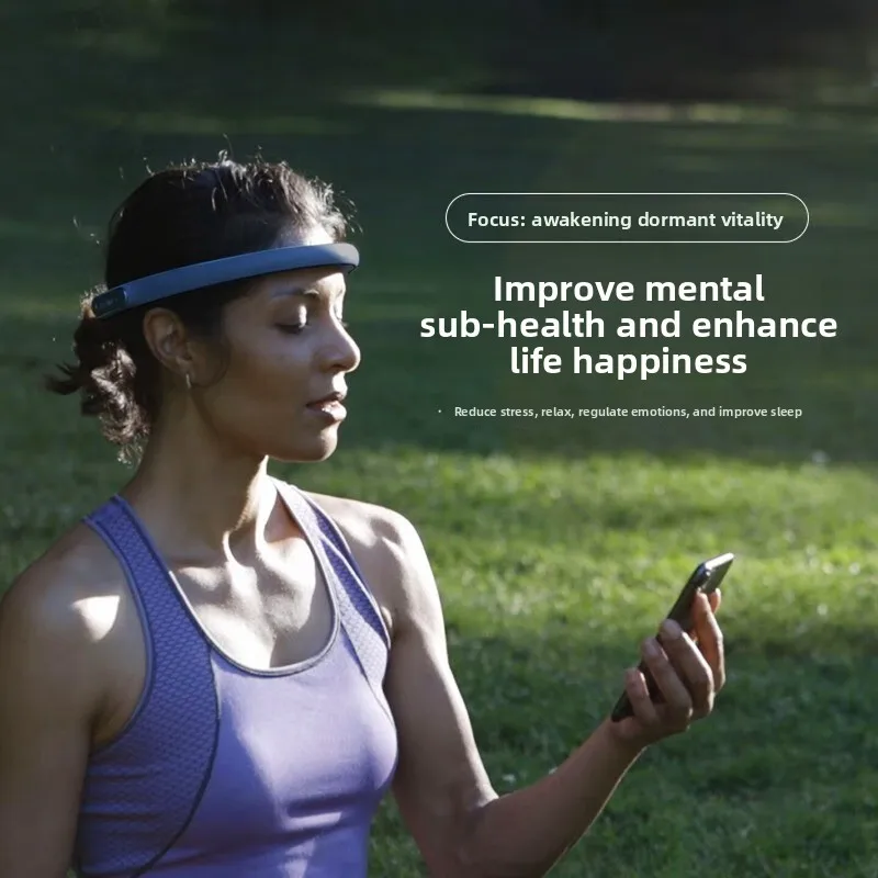 Smart meditation device, mindfulness stress relief wearable head ring