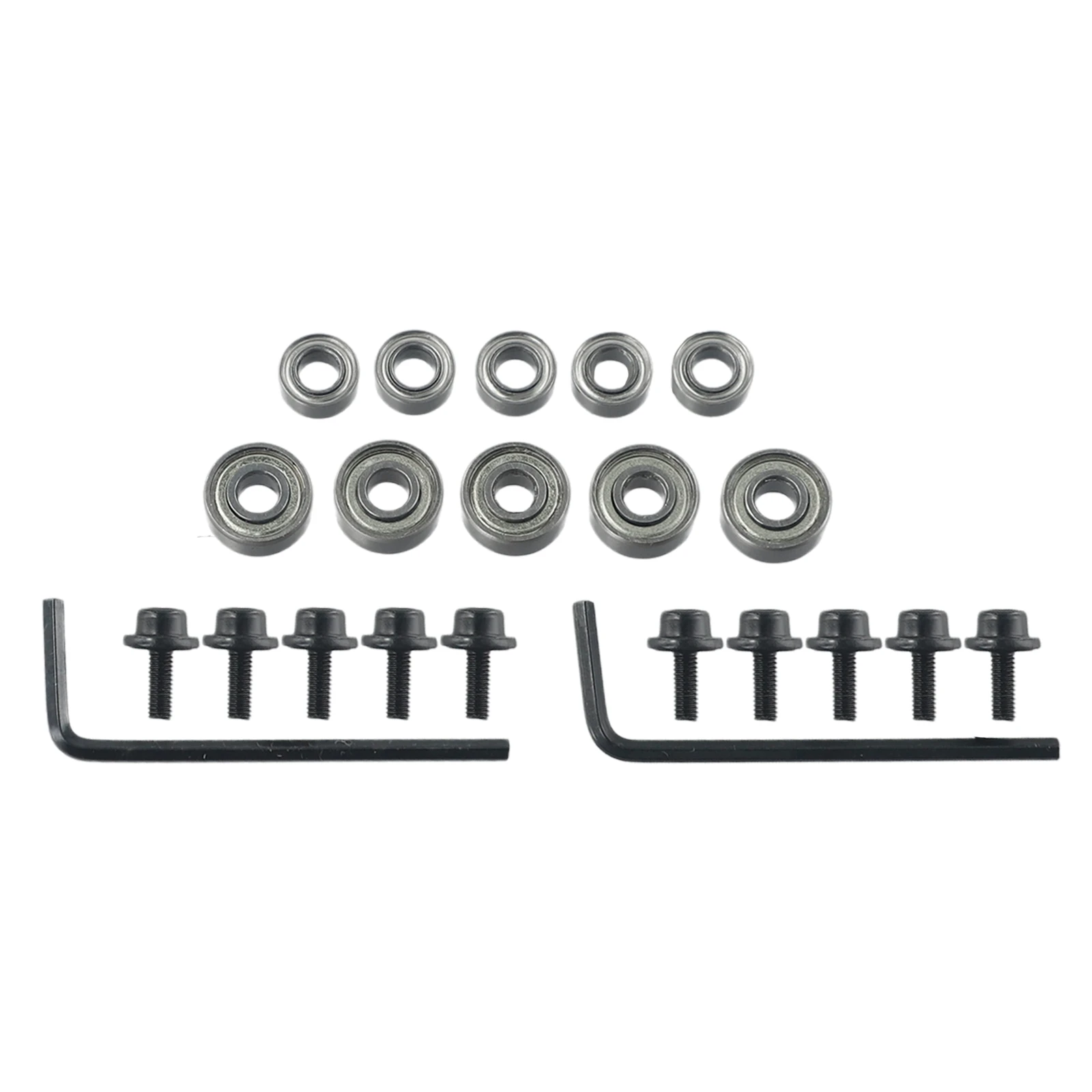 10pcs Router Bits Top Mounted Ball Bearings Screws Hex Key Wrenches Guide Oxidation Resistance For Router Bit Bearing Repair