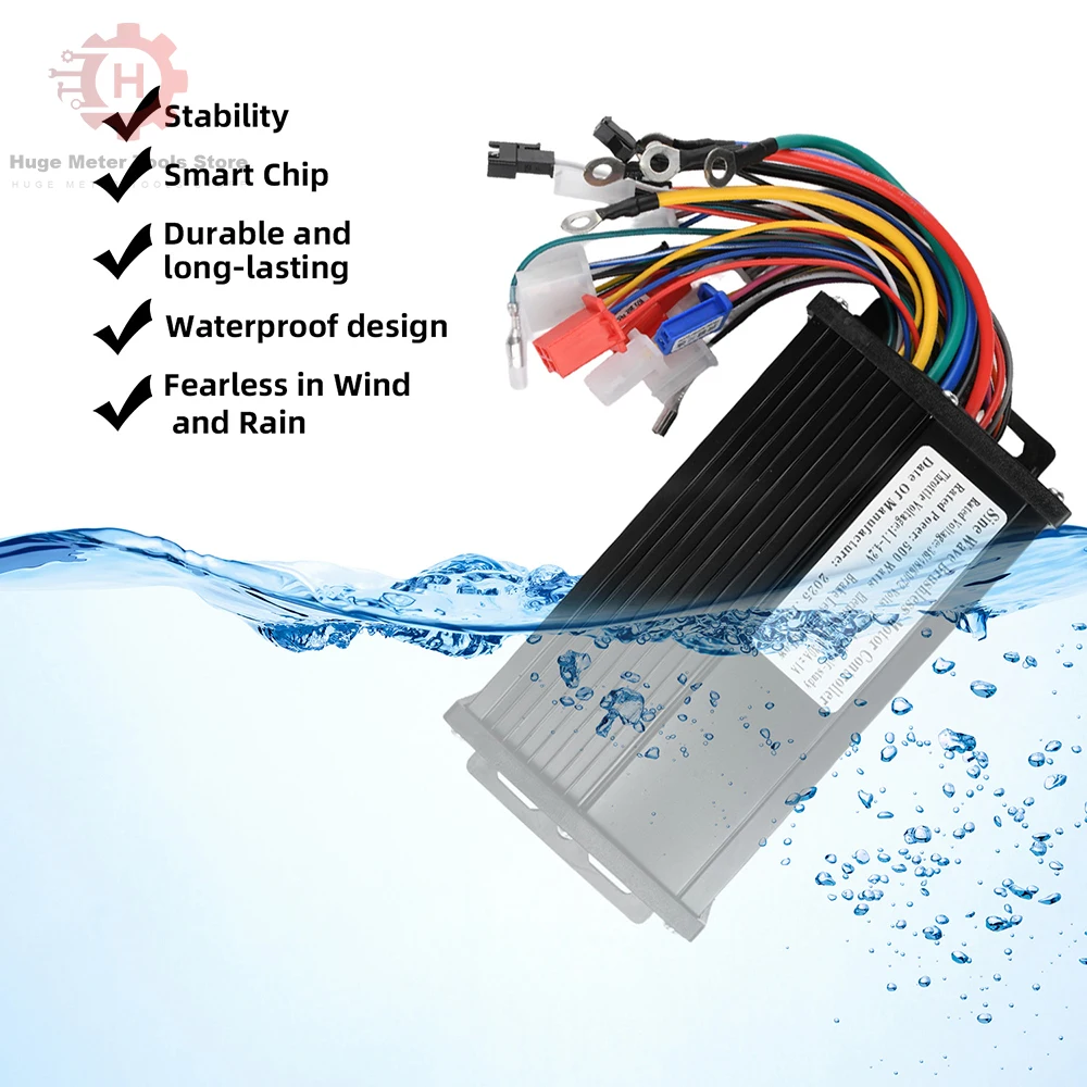 

Инвертор синусоидального тока 500 Вт, черно-золотой, 36В/48В/60В/72В, трехрежимный контроллер для бесщеточных двигателей электровелосипедов и скутеров