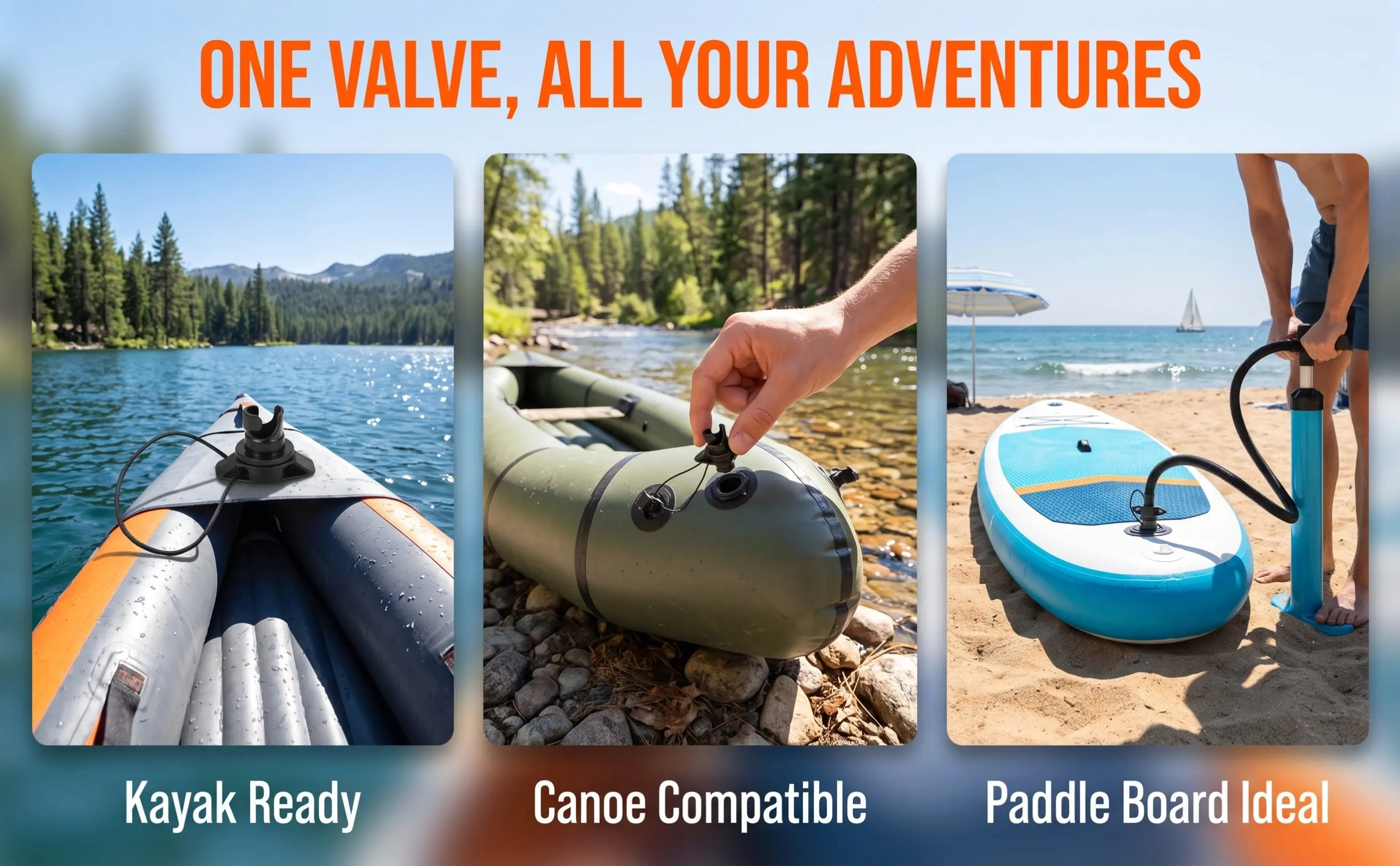 2Pcs Inflatable Kayak Air Valve Cover Allweather Double Seal Cap with String for Boat Canoe Paddle Board Dinghy Air Valve