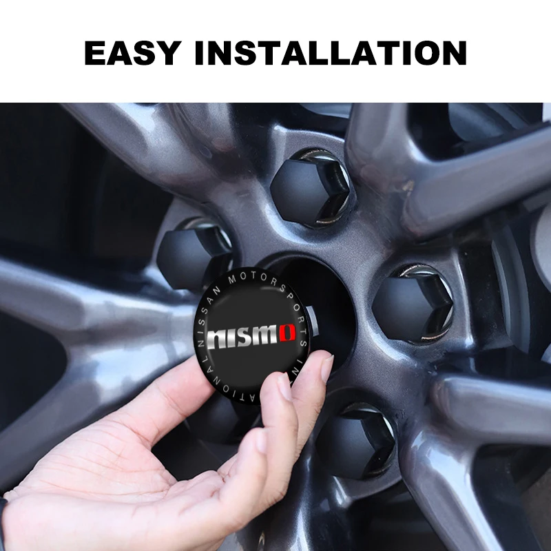 4pcs 56mm Car Wheel Center Cover Sticker Hub Cap For Nismo Logo Emblem R34 GTR Nissan Tiida Sylphy Teana X-trail 1 2 Qashqa