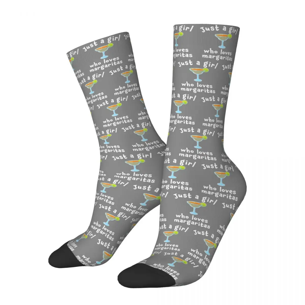 Cute Just A Girl Who Loves Margaritas Men Women Socks Windproof Novelty Spring Summer Autumn Winter Stockings Gift