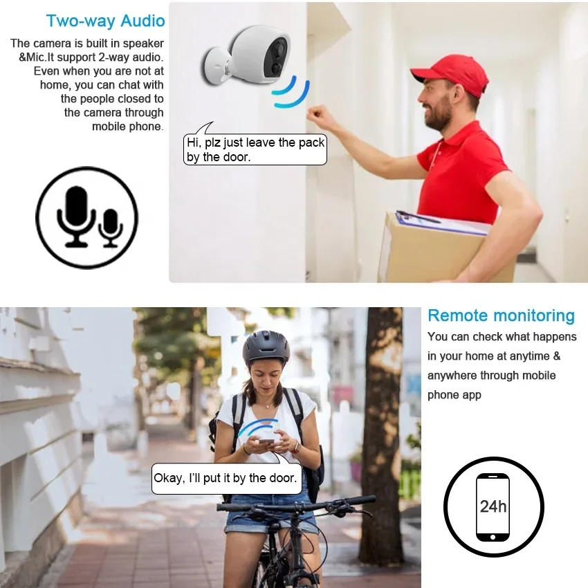 Tuya Security Camera Kit 1080P 4pcs Cameras & 1pcs Homebase 984ft WiFi Transmission Range Low Power Battery Camera System