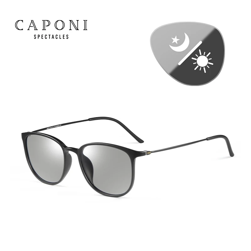 CAPONI Oval Männer Sonnenbrille der Photochrome Polarisierte Sonnenbrille Für Männer Schützen UV Ray Super Licht Kleine Größe Auge Gläser BS520 sonnenbrillen herren brille herren sonnenbrille 4