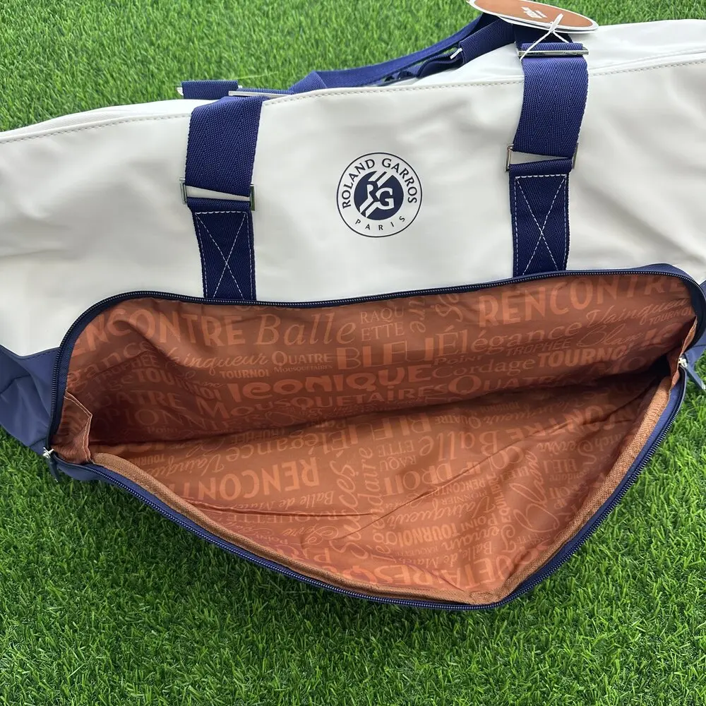 Wilson 2023 Navy 4-6pcs Tennis Racket Bag Super Tour Nylon Large Tennis Bag for 5 Racquets With Two Compartment