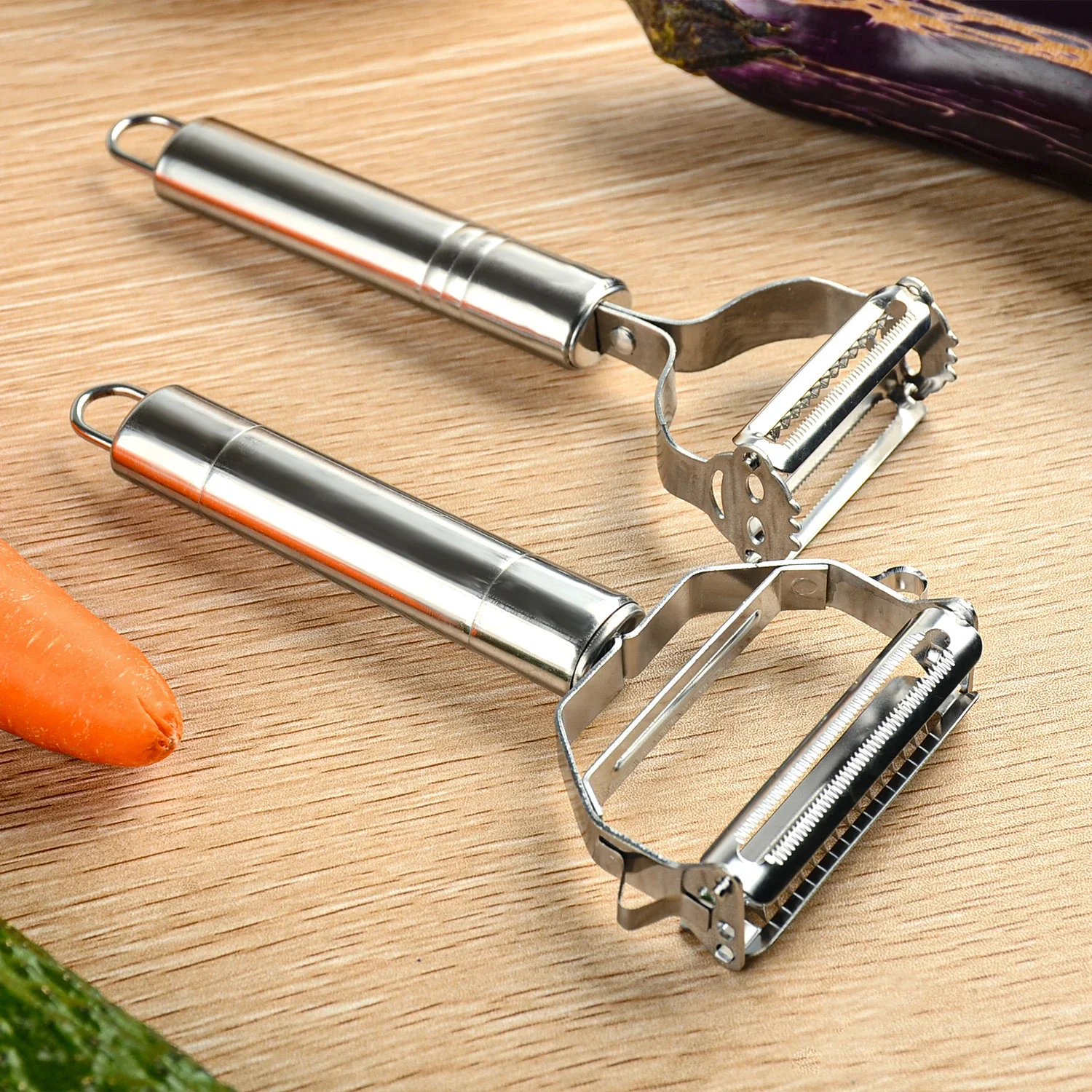 Fruit Peeler Grater Multi-function Stainless Steel Peeler Vegetable 360 Degree Portable Sharp Peel Shredder Slicer Grater