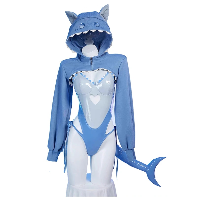 

Anime Bunny Girl Cosplay Costume Women Sexy Cute Hoodies Leather Bodysuit Kawaii Shark Suits Halloween Carnival Party Clothes