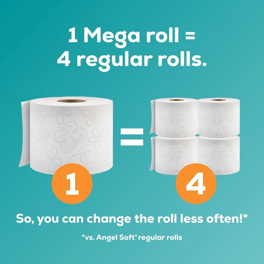 16 Mega Rolls Equivalent to 64 Regular Rolls for Home Use UltraSoft and Durable Toilet Tissue Ideal for Daily Bathroom Needs wi