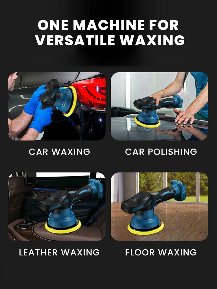 5500RPM Cordless Car Polisher Set Portable Wireless Car Glazing Polishing Machine for Makita Dewalt 18V-21V Electric Rotary Tool