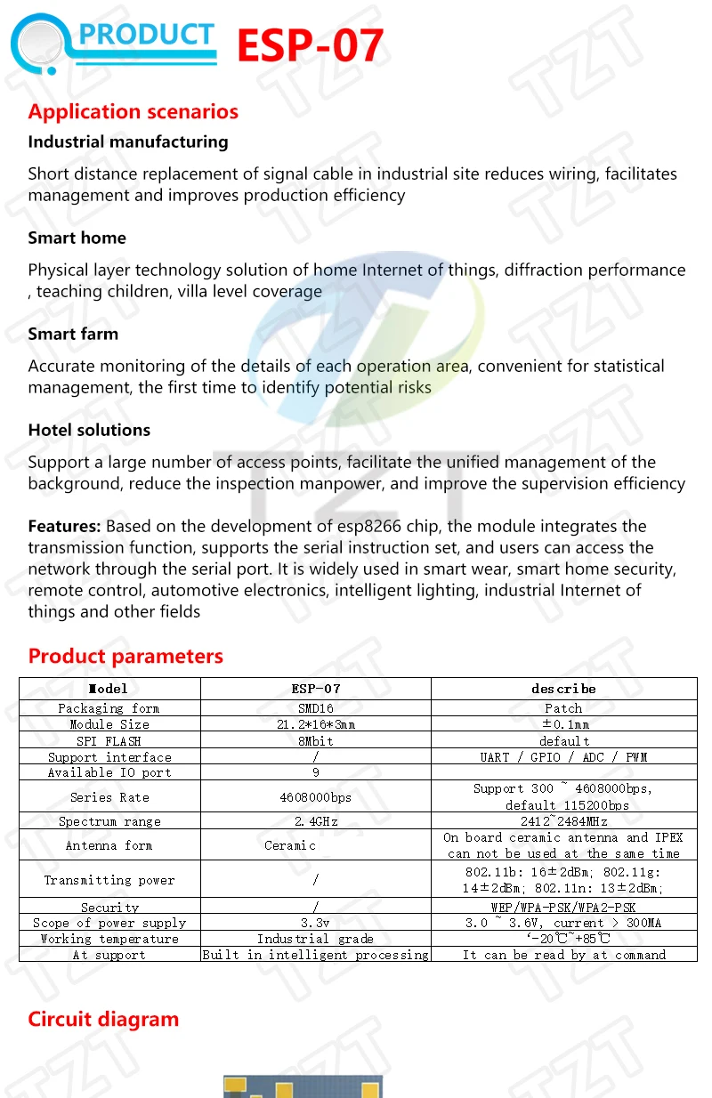 ESP8266 ESP-01 ESP-01S ESP-07 ESP-12E ESP-12F ESP-32 ESP-32S Serielles WLAN-Modul Drahtloser Transceiver 2,4G für Arduino – Detail 5