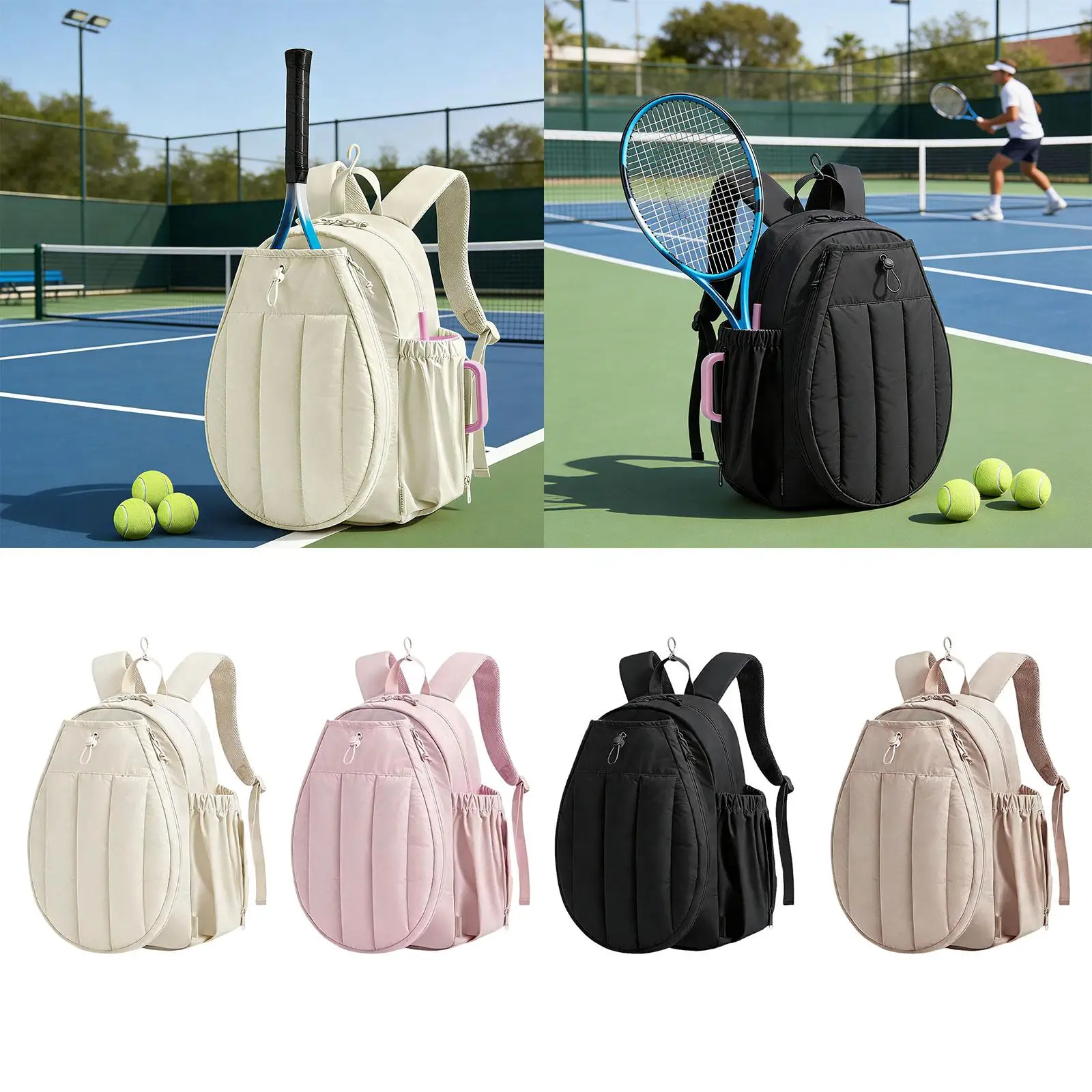 

Tennis Racquet Bag Polyester Carrying Tote Outdoor Player Gym School Racket Case for Women Men