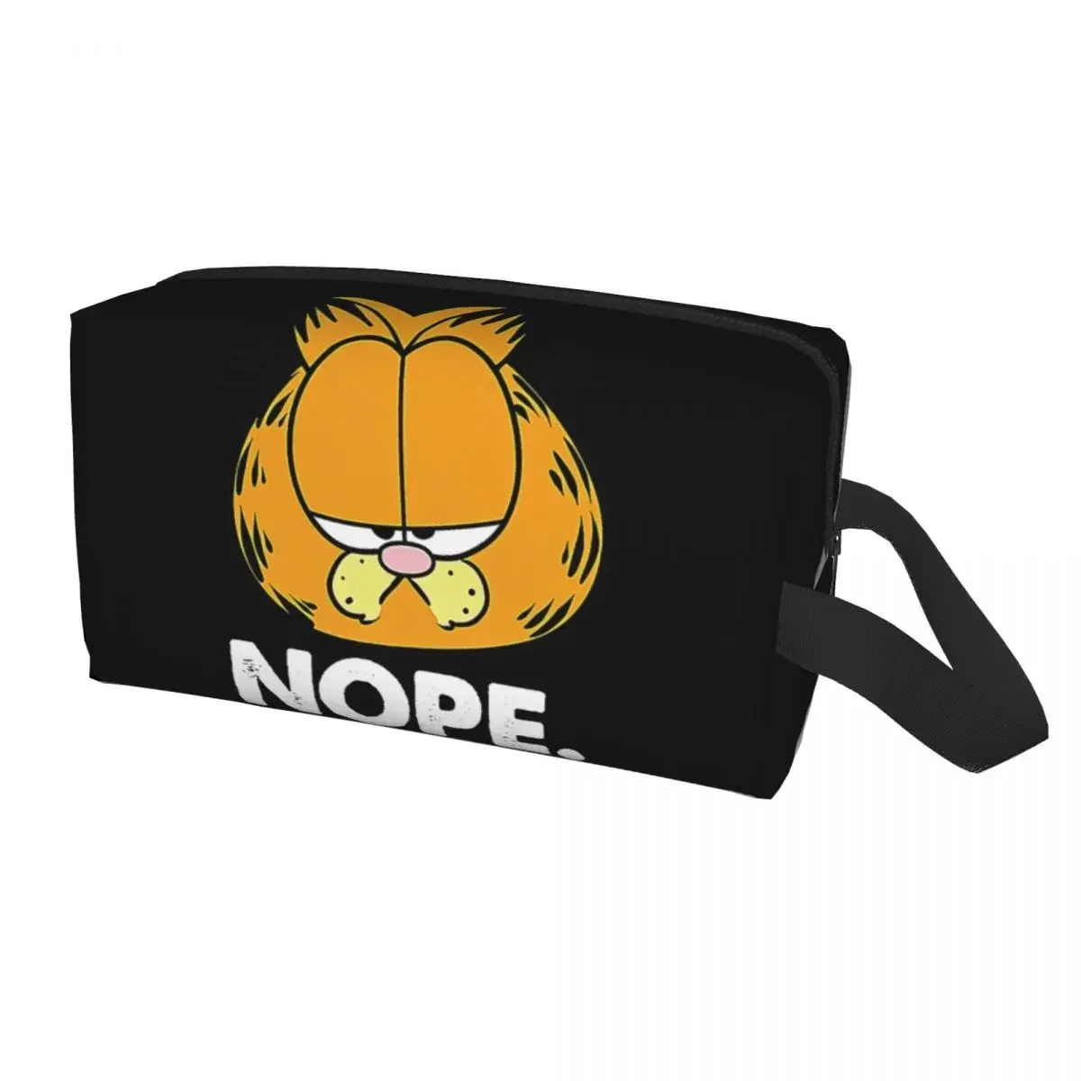 Manga Garfields Cartoon Anime Cat Pattern Travel Cosmetic Bag Women Toiletry Makeup Organizer Lady Beauty Storage Dopp Kit