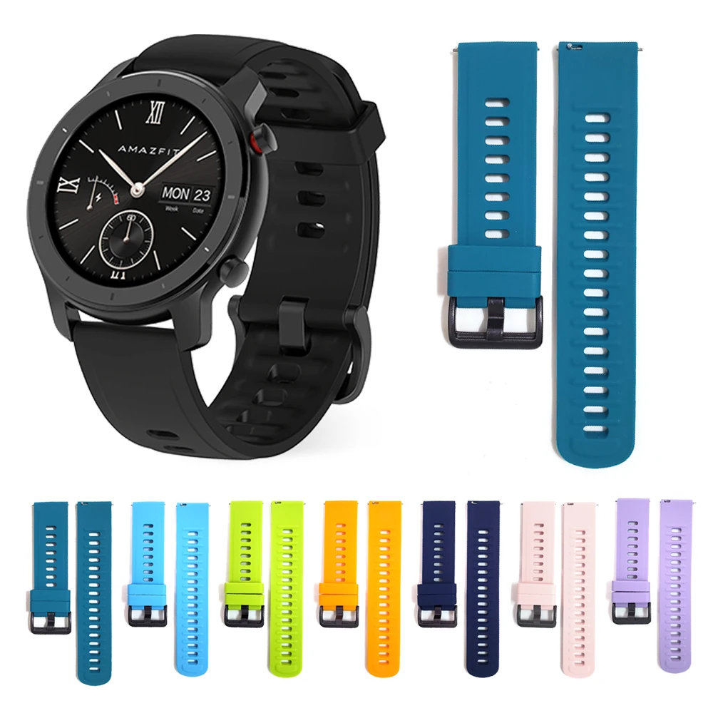 Watchband For Huami Amazfit Smart Watch Silicone Wrist Strap Band Bip GTR 3 Pro/47mm 42mm GTS 2 2e Stratos Bracelet bands