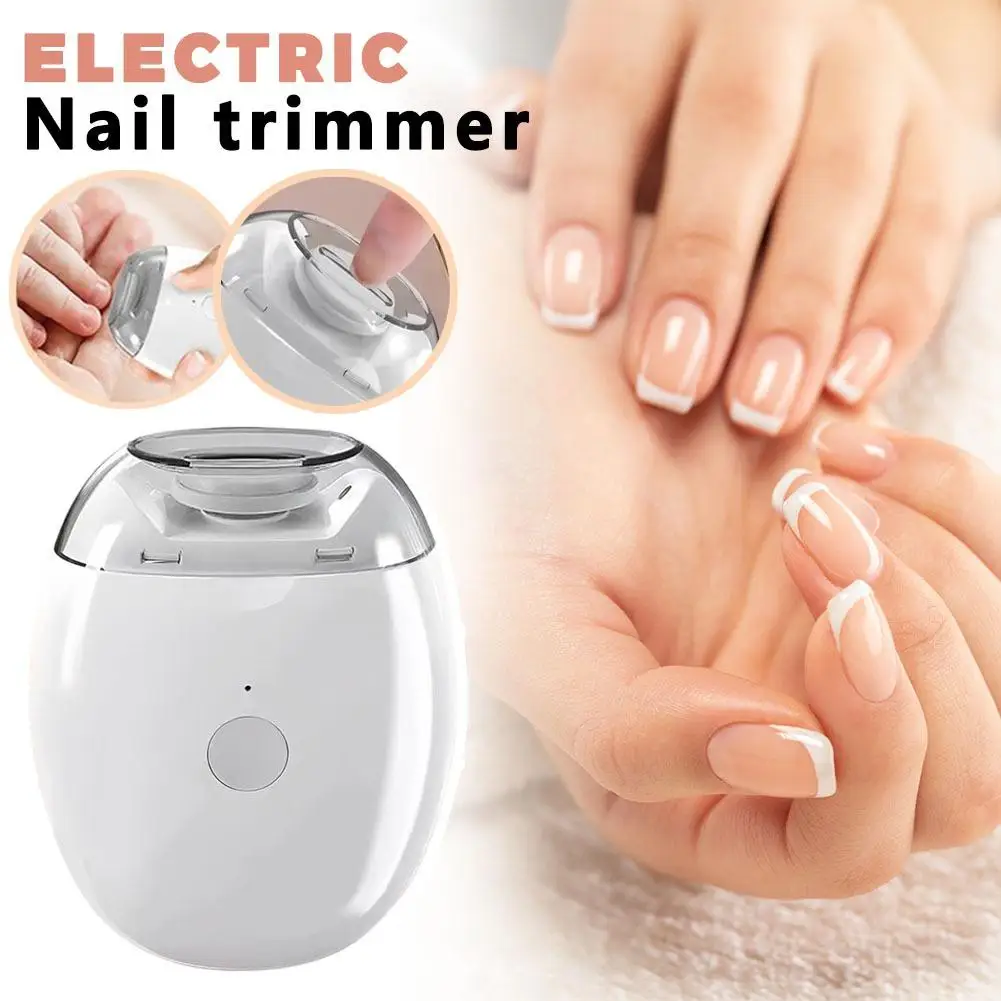 2 IN 1 Electric Nail Clipper Polisher LED Light Low Noise Automatic Nail Grinder Trimmer For Baby Adult Manicure Nail Care