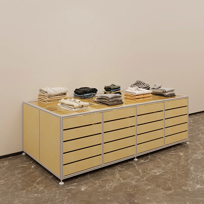 High-End Aluminum Display Cabinet Showcase Storage Rack Clothing and Shoe Display