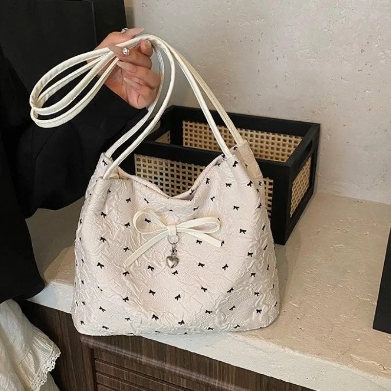 

PU Bow Exquisite Shoulder Bags Summer New Sweet Bags for Women 2025 High Quality Light Luxury Party Versatile Shoulder Bag