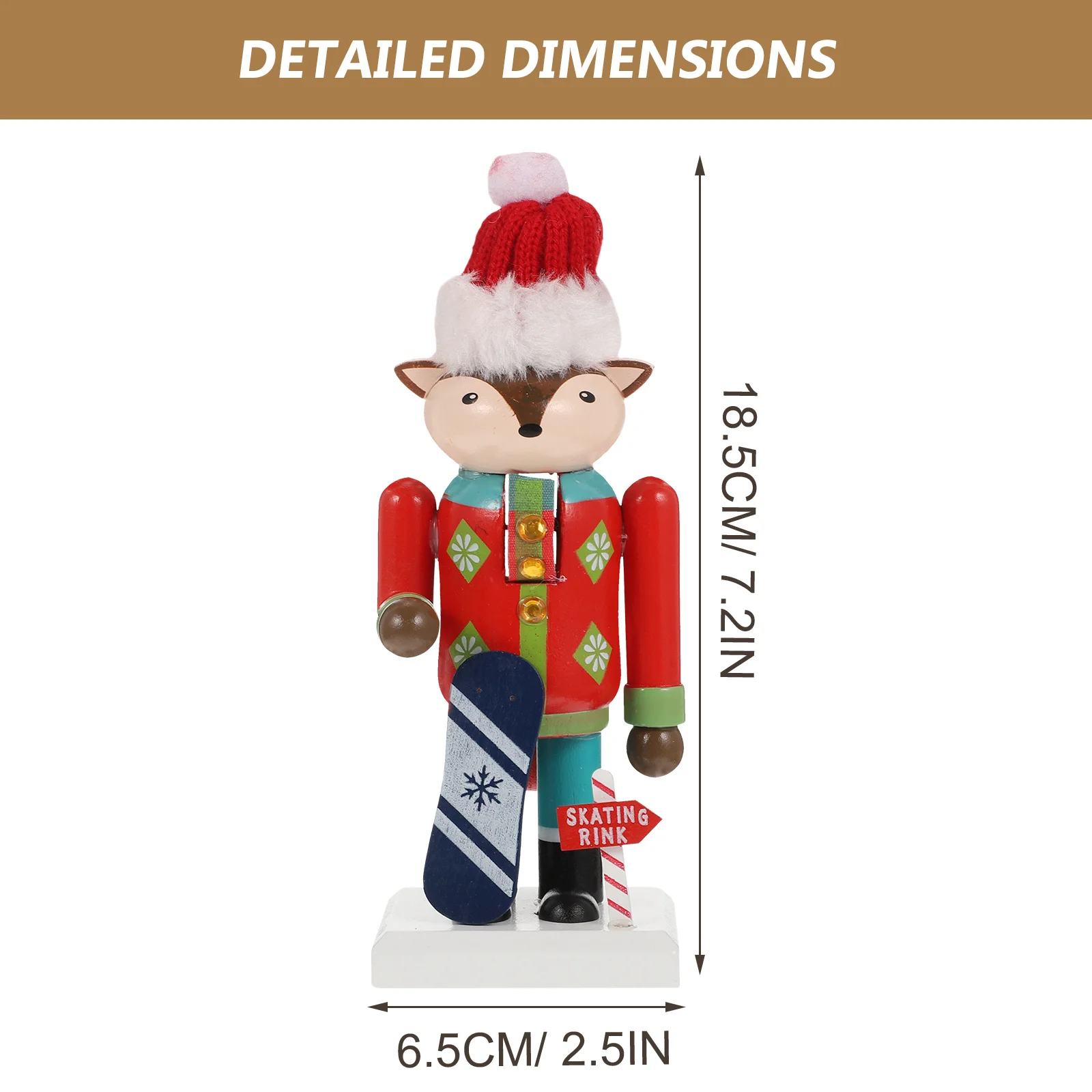 

Wooden Nutcracker Decor Xmas Christmas Tabletop Ornament Cartoon Animal For Home Office Party Decoration