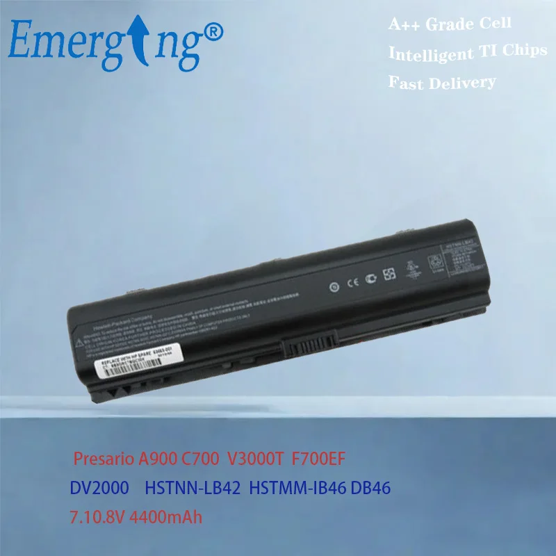 DV2000 HSTNN-LB42 HSTMM-IB46 DB46 Battery For HP Compaq Presario A900 C700 V3000T F700EF 10.8V 4400mah