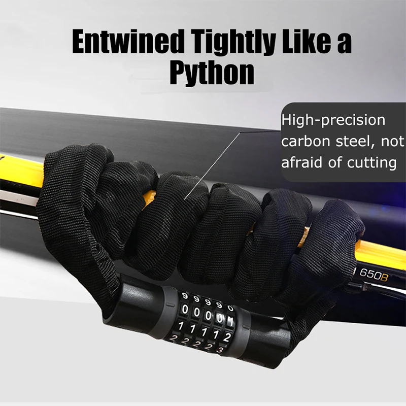

Carbon Steel Bike Lock–5-Digit Combination Anti-Theft Security Lock Universal Fit for Traditional Bicycles&Electric Bikes
