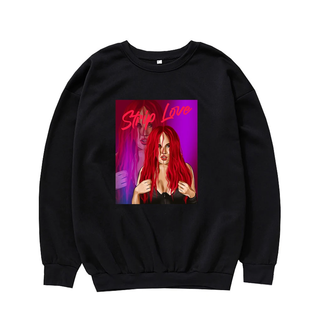 Strip Love Karol G Concert Pullover Red Hair Fashion 90s Y2k Clothing Gifts For Karol G Fans Crew Neck Sweatshirt