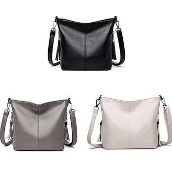 Kadınlar sevimli omuzdan askili çanta deri su geçirmez kadın Messenger kadın Tote çanta basit düz renk kadınlar üst Crossbody çanta