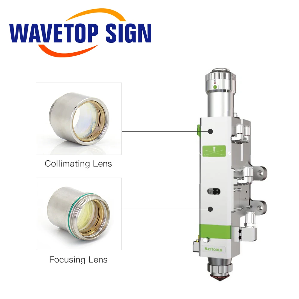 WaveTopSign Lente di collimazione con messa a fuoco laser D28 F100 125 150mm per testa di taglio laser a fibra Raytools BM109