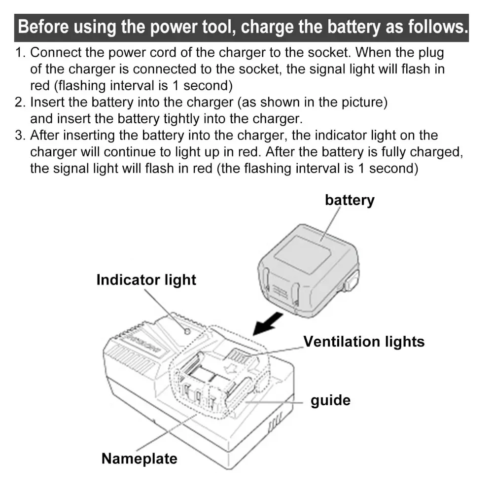 Ładowarka do akumulatorów litowych UC18YSFL kompatybilna z elektronarzędziami Hitachi 14.4V-18V, do akumulatorów BSL1815 BSL1815X, wtyczka US/EU/UK/AU — zdjęcie produktu 3